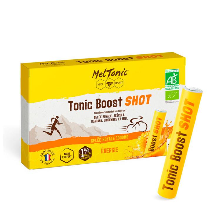 Meltonic Food supplements Tonic Boost Shot Bio Miel Gingembre Gelée Royale Acérola Guarana Overview