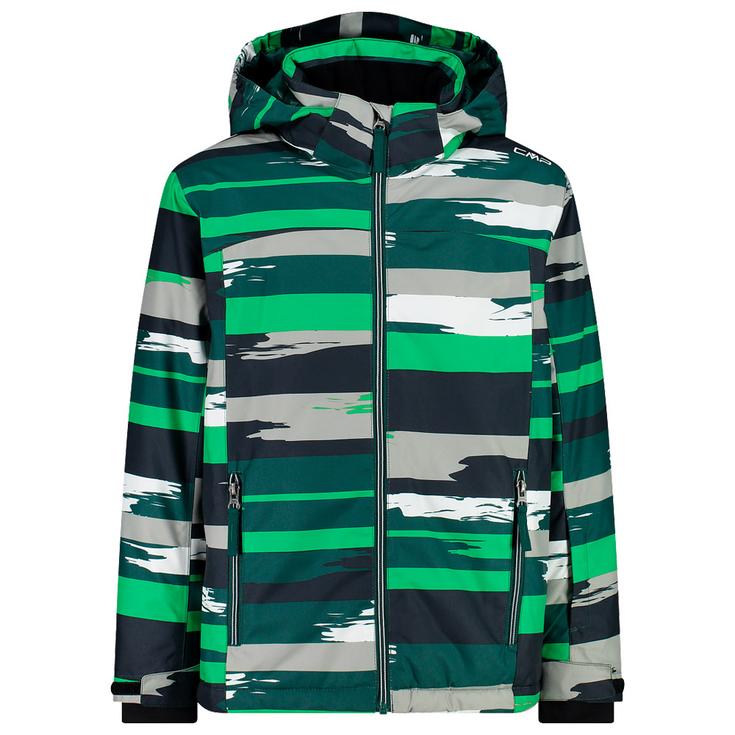 CMP Skijacke Kid Jacket Snaps Hood Deep Mint Alpine Grey Präsentation