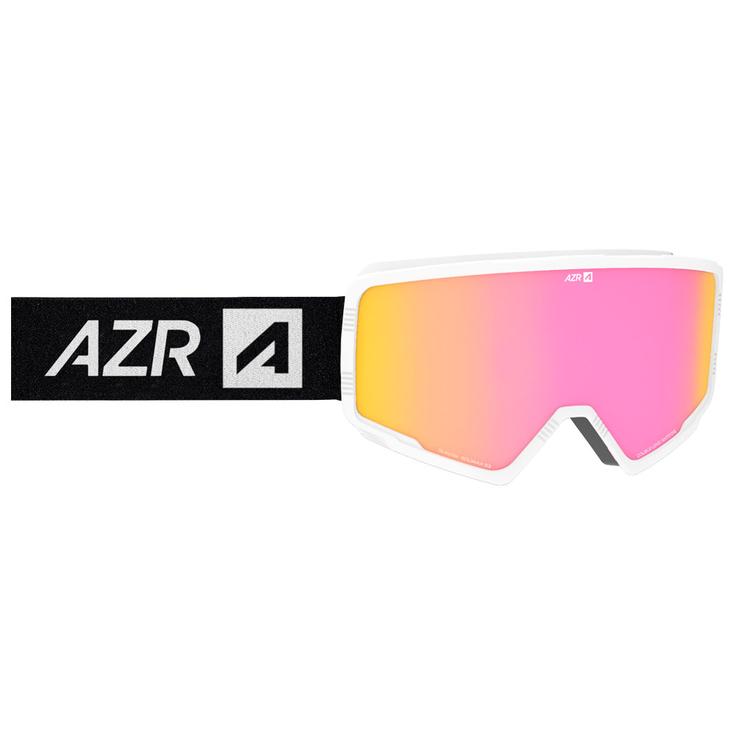AZR Masque de Ski Slalom Blanc Mat Multicouche Rose Présentation