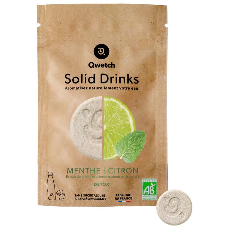 Qwetch Bevande Solid Drinks Bio Menthe & Citron Presentazione