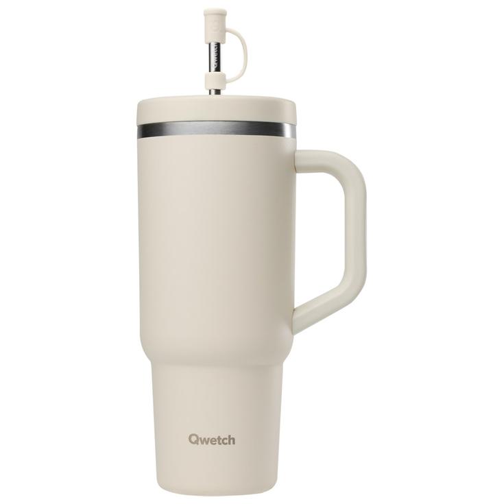 Qwetch Mug Travel Cup Inox 900 ml Matt Sable Présentation