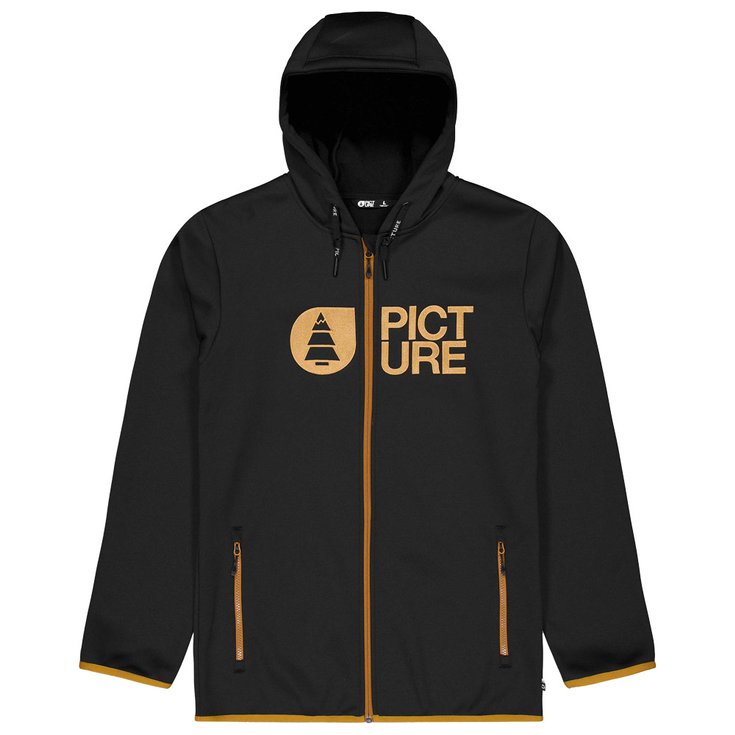 Picture Fleece Park Zip Tech Black Voorstelling