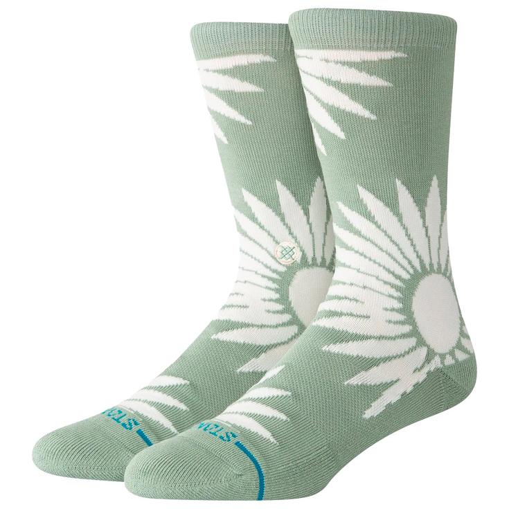 Stance Calcetines Florals Socks Radial Brust Crew Seagreen Presentación