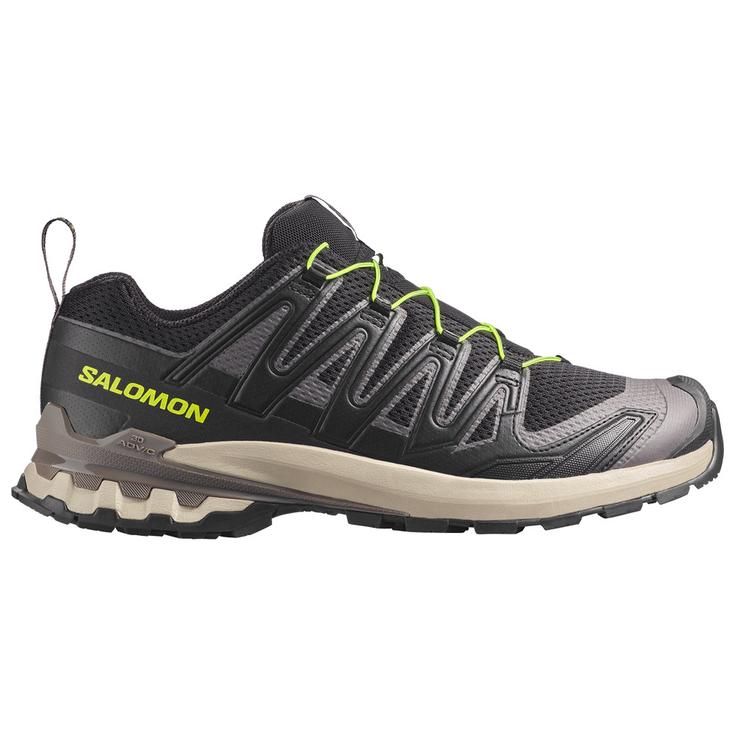 Salomon Scarpe da trail Xa Pro 3D V9 Black Dark Gull Gray Acid Lime Presentazione