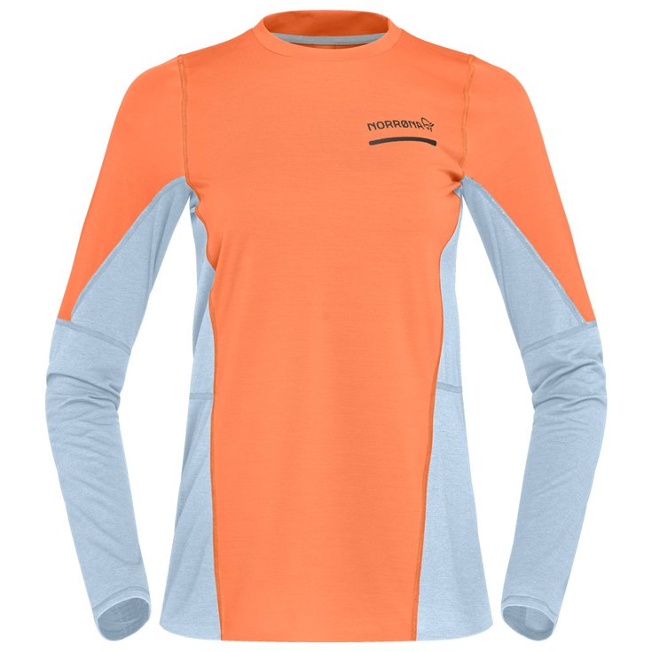 Norrona Tee-shirt de trail senja equaliser lightweight Long sleeve W's Flamingo Présentation