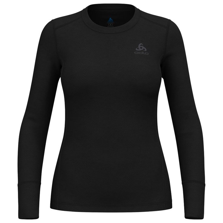 Odlo Ropa interior técnica Top Crew Neck L/S Merino 200 W Black Presentación