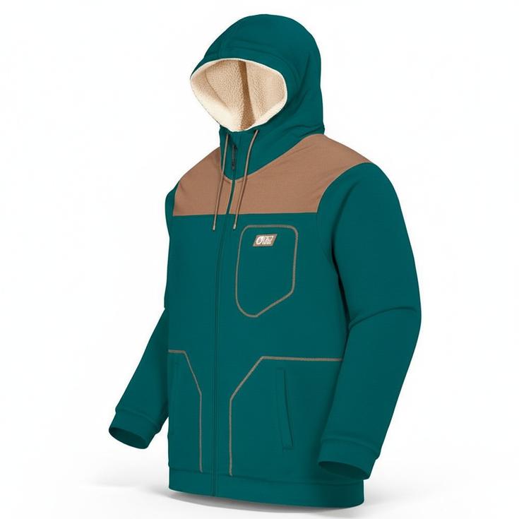 Picture Sweat Basement Plush Zip Hoodie Deep Water Présentation