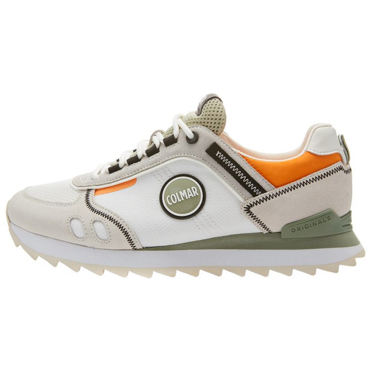 Colmar Chaussures Travis Sport Colors White Sage Green Orange Présentation