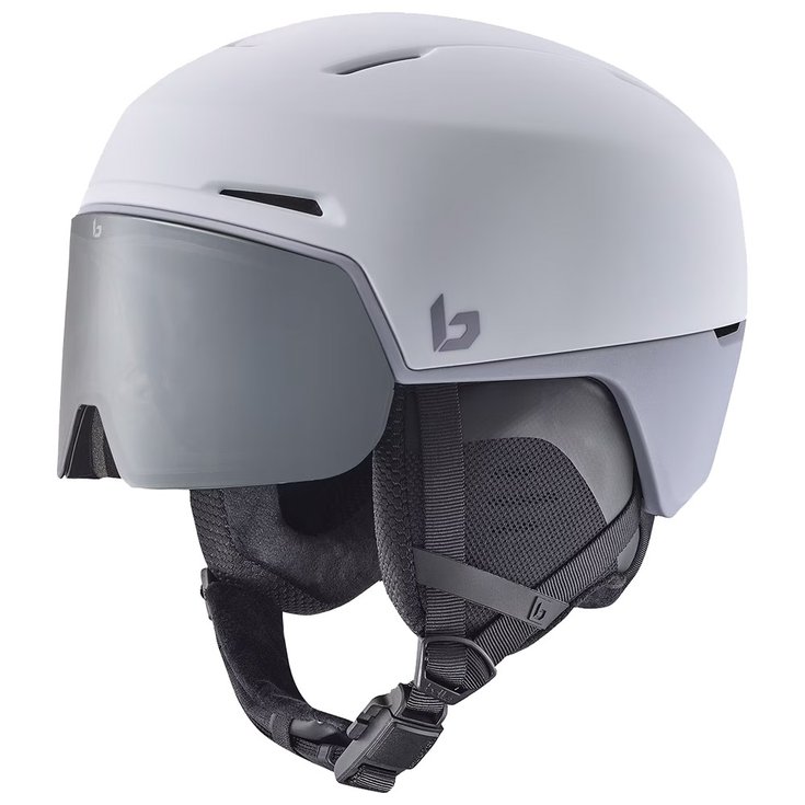 Bollé Skihelm mit Visier X-Fusion White Lilac Matte Photochromic Silver Präsentation