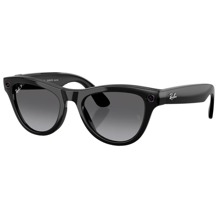 Ray Ban Sonnenbrille Meta Skyler Gen 2 Shiny Black Gradient Graphite Polarized Präsentation