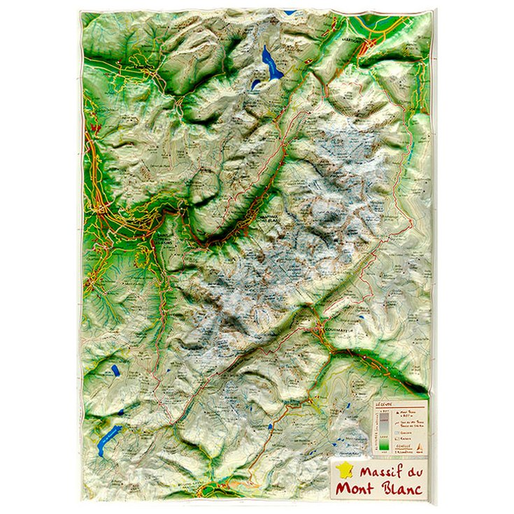 Geo Relief Raised-relief map Le Massif Mont Blanc Overview