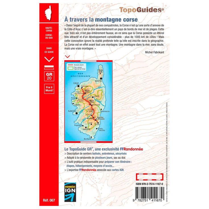 Guide FFRANDONNEE Gr 20 A Travers La Montagne Co Rse 67 | Glisshop
