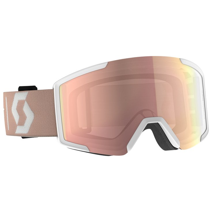 Scott Masque de Ski Shield Pale Pink Enhancer Rose Chrome + Illuminator Blue Chrome Présentation