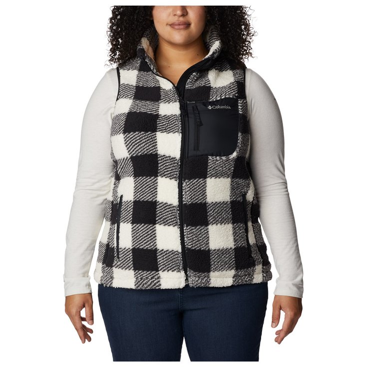 Columbia Fleece West Bend Vest Chalk Check Print Overview