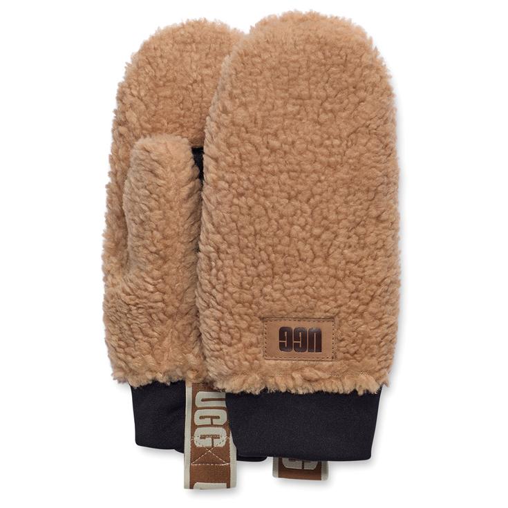 UGG Sherpa Mitten W Logo Caramel 