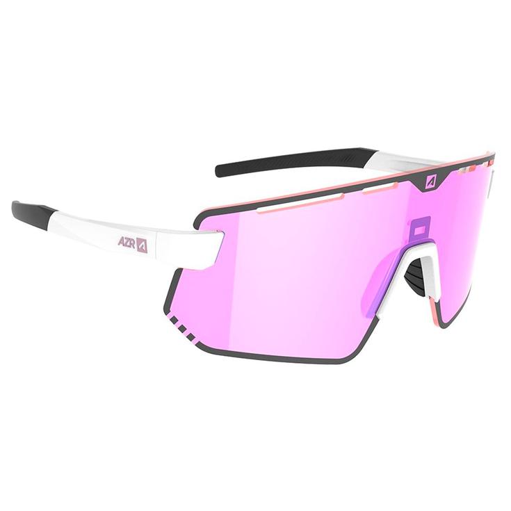 AZR Sonnenbrille Flash Rx Blanche Vernie Multicouche Irisé Rose Präsentation