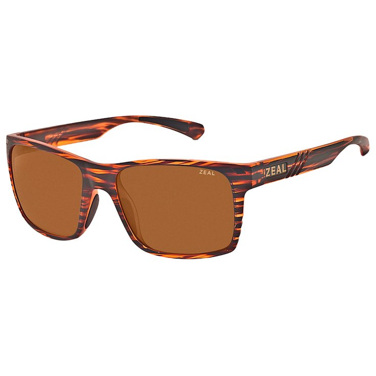 Zeal Sonnenbrille Brewer Matte Woodgrain Ellume Copper Polarized Präsentation
