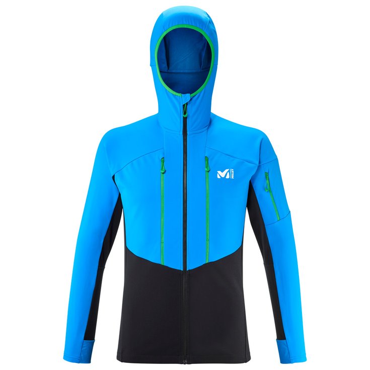 Millet Ski Jacket Pierra Ment Hoodie Noir Electric Blue Overview