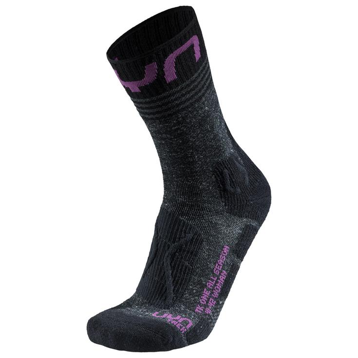 Uyn Socken Woman Trekking One All Season Mid Black Purple Präsentation