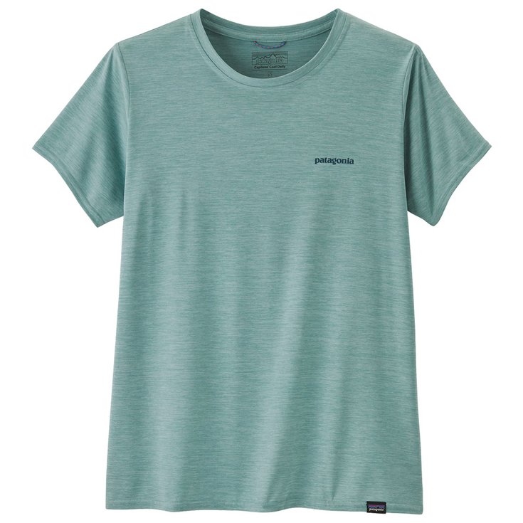 Patagonia Wander-T-Shirt Capilene Cool Daily Graphic Shirt Waters Boardshort Logo Thermal Blue X Dye Präsentation