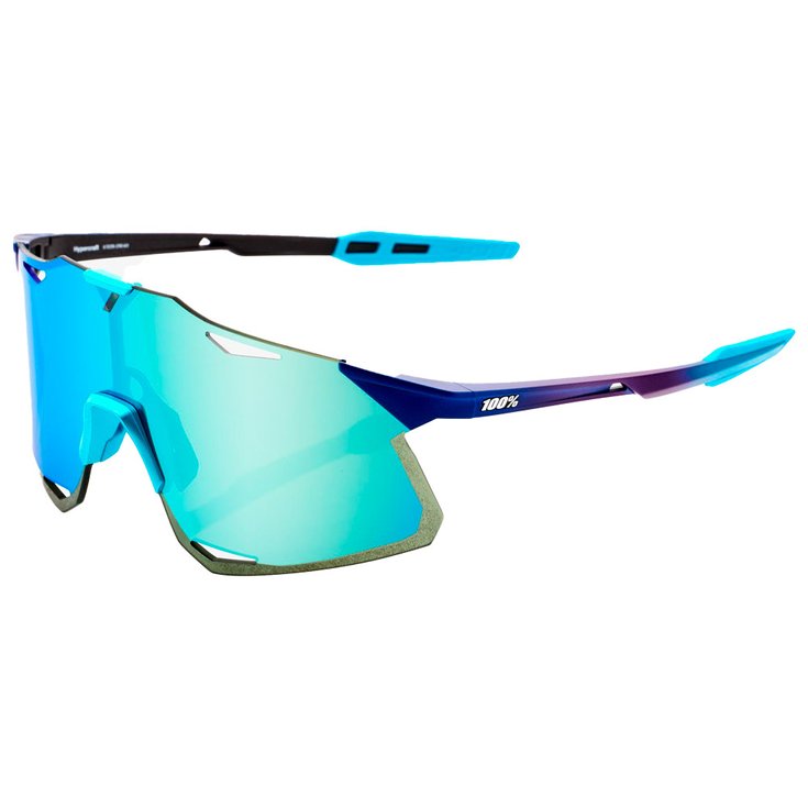 100 % Sunglasses Hypercraft Matte Metallic Into the Fade Blue Topaz Multilayer Mirror Lens Overview