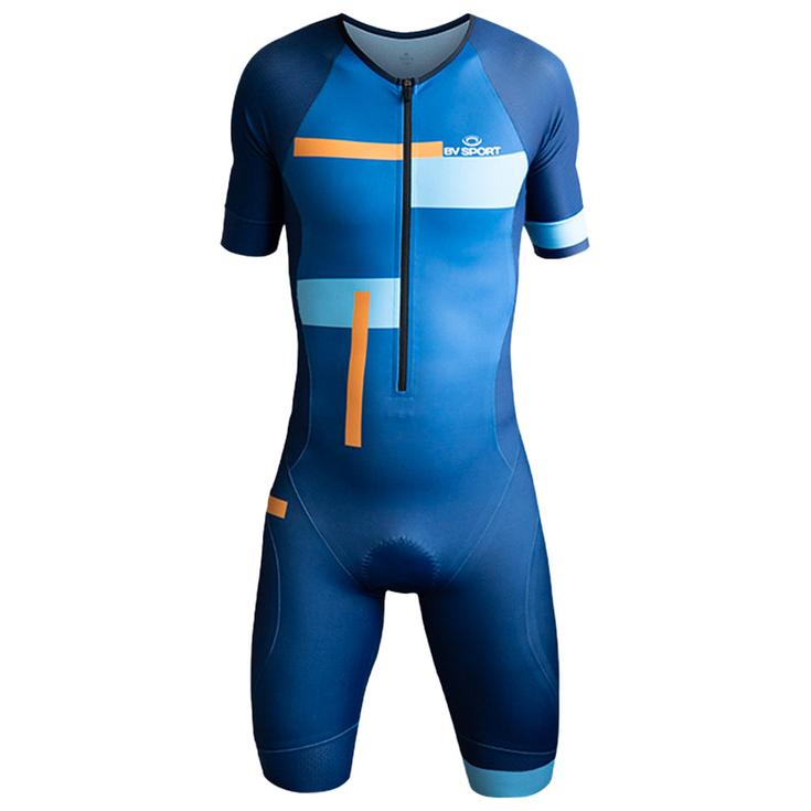 Bv Sport Short de trail Combinaison Triathlon 3X200 Bleu Orange Présentation