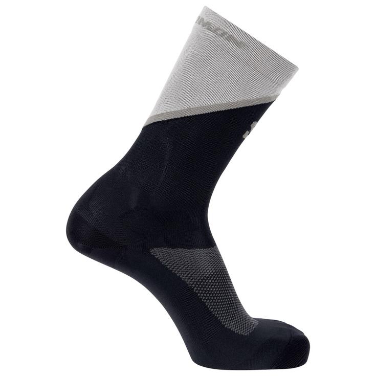 Salomon Sokken Pulse Crew Black Gull Gray Voorstelling