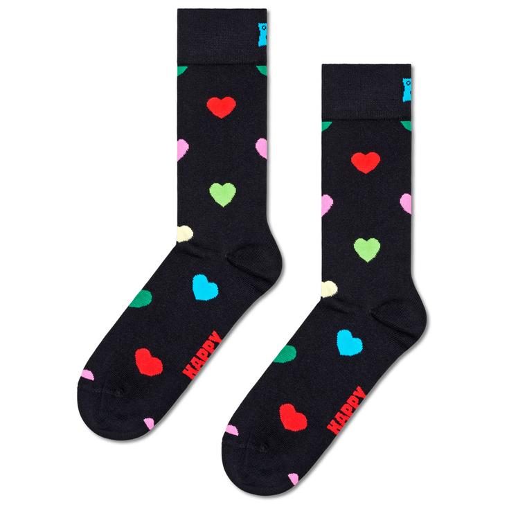Happy Socks Calze Crew Socks Heart Black Presentazione
