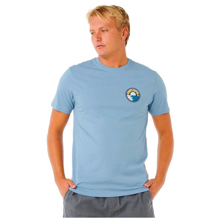 Rip Curl T-Shirt Pacific Rinse Stacked Faded Denim Präsentation