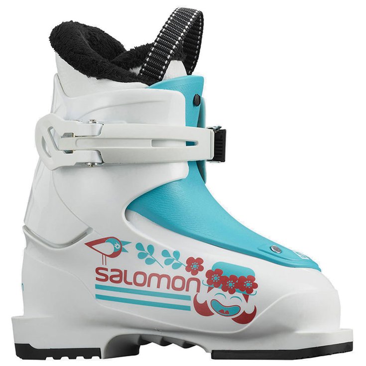 Salomon Chaussures de Ski T1 Girly White Scuba Blue Côté