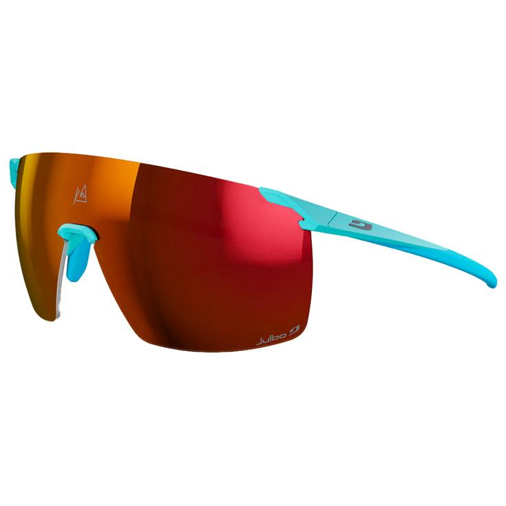 Julbo Lunettes de soleil Faster L Kilian Jornet Mat Bleu Clair Glacier Reactiv 0-3 High Contrast Présentation