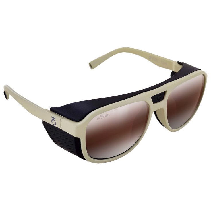 Moken Vision Zonnebrillen Walter Sand Black Grey Silver Retro Inuit Voorstelling