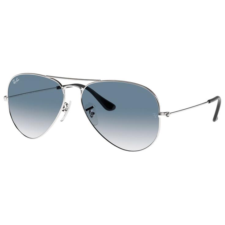 Ray Ban Lunettes de soleil RB3025 Aviator Polished Silver Gradient Light Blue 