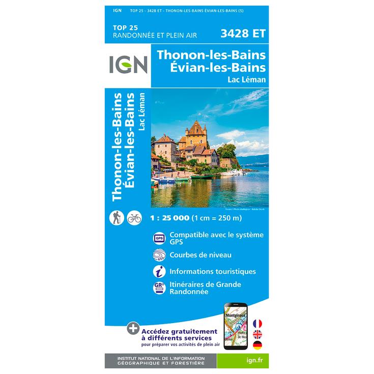 IGN Karte 3428ET Thonon Les Bains Evian Les Bains Lac Leman Präsentation
