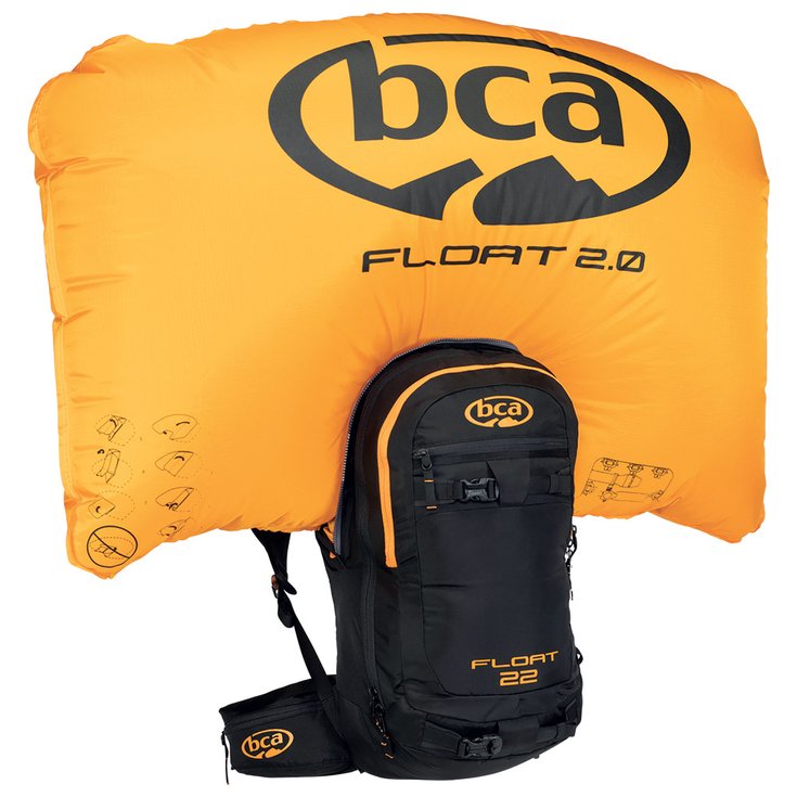BCA Sac airbag Float 22 Black Black - Orange Présentation
