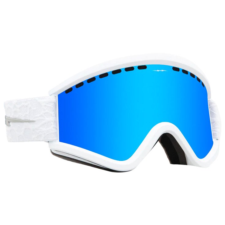 Electric Skibrillen Egv Matte White Nuron Blue Chrome Voorstelling