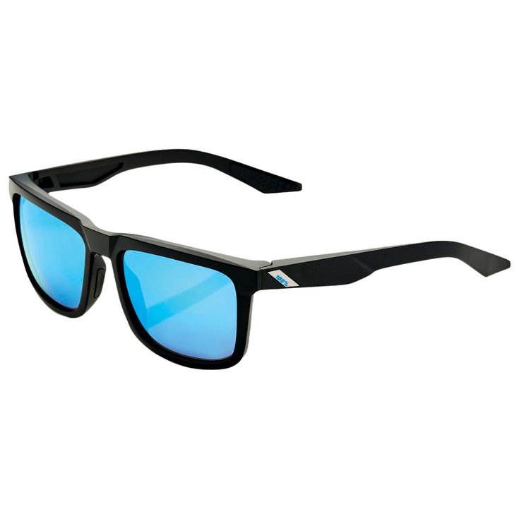 100 % Sunglasses Blake Matte Black Hiper Blue Multilayer Mirror Lens Overview