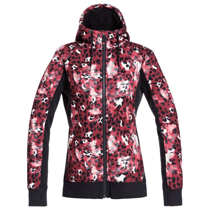 Roxy Fleece Frost Printed Oxblood Red Leopold Overview