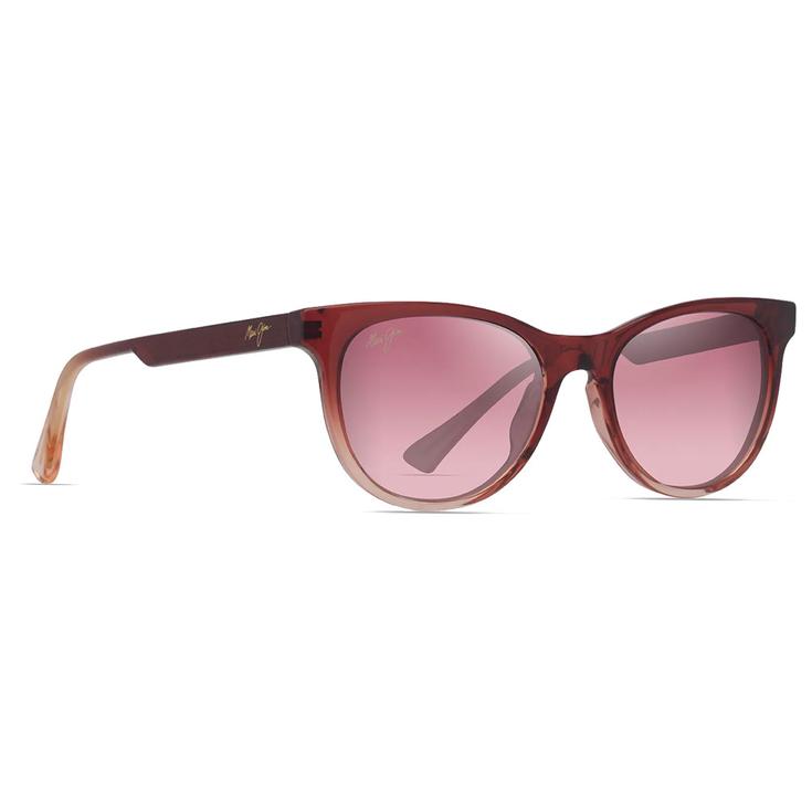 Maui Jim Occhiali da sole Lonomea Shiny Translucide Red Light Pink Maui Rose Minéral Superthin Presentazione