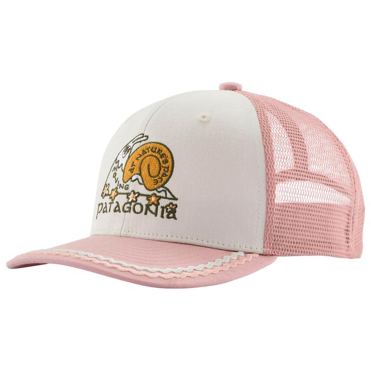 Patagonia Cap Kid's Trucker Hat Nature's Pace Birch White Präsentation