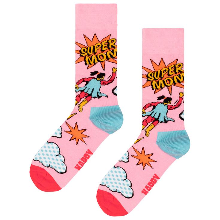 Happy Socks Socken Crew Socks Flying Super Mom Orange Präsentation