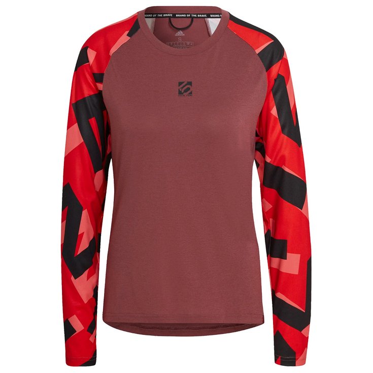 Five Ten MTB jersey 5.10 Trail Long Sleeve Women Quiet Crimson Pulse Lime Overview