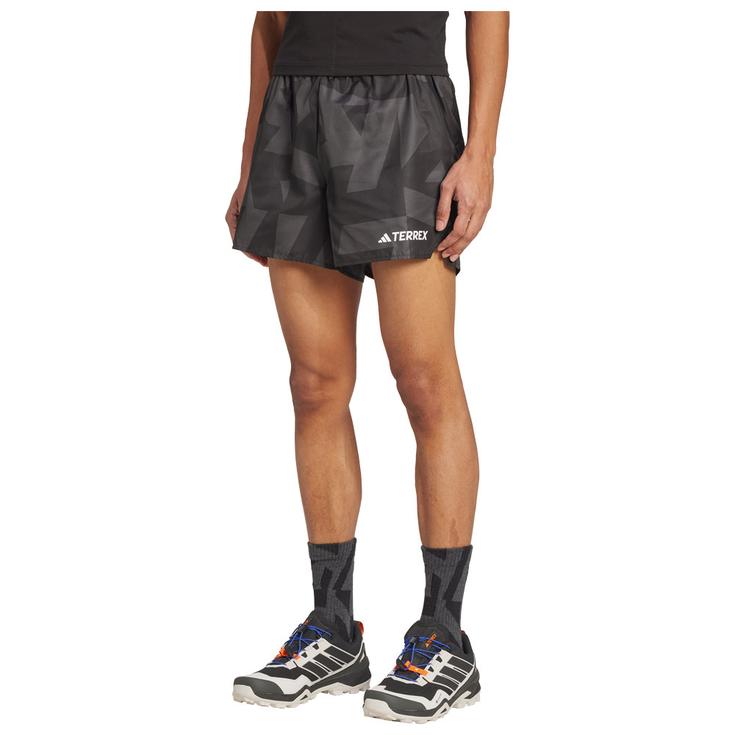 adidas Short de trail Mt Light Short Aop Black Carbon Gresix Grefo Profil