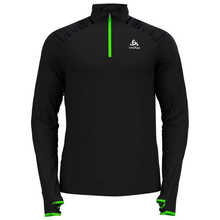 Odlo Trail tee-shirt X-Alp Ceramiwarm Mid Layer 1/2 Zip Black Lounge Lizard Overview