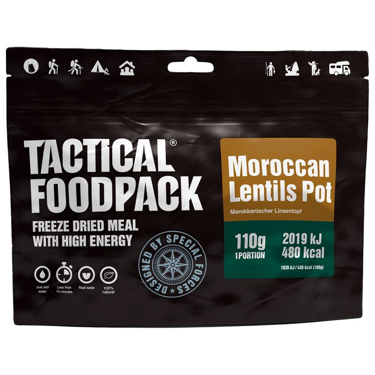 Tactical Foodpack Comida liofilizada Pot de Lentilles Marocain 110g Presentación