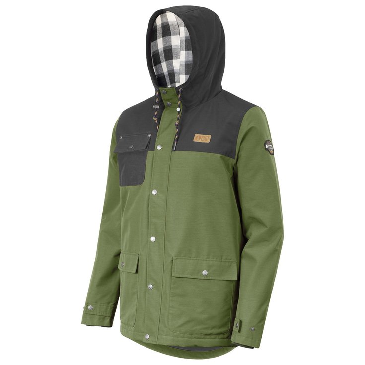 Army green snowboard jacket top