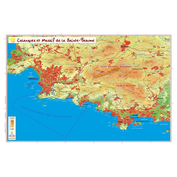 Geo Relief Karte 3D Les Calanques et le Massif De La Sainte-Beaume Präsentation