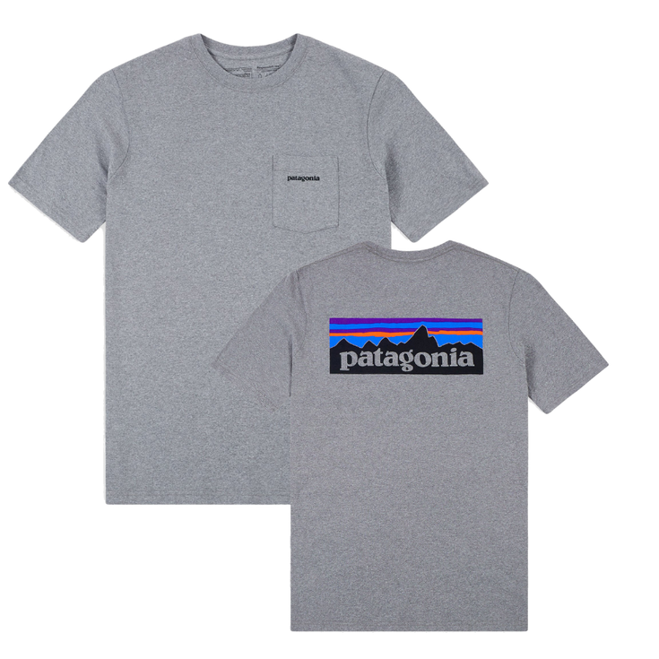 Patagonia P-6 Logo Pocket Responsibili-Tee Gravel Heather 