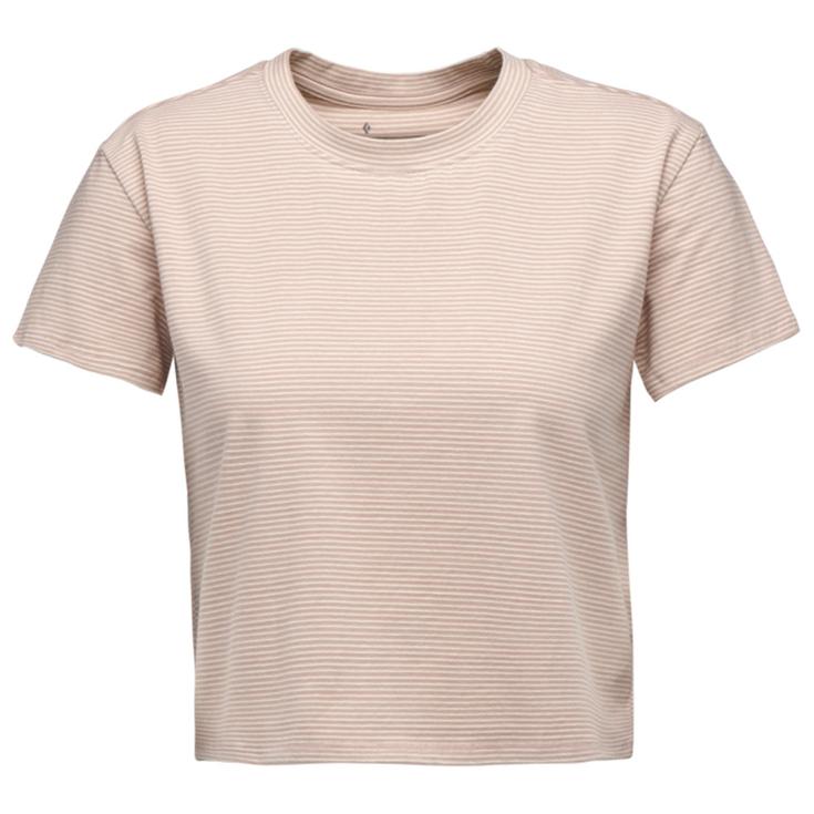 Black Diamond T-Shirt W Bd Stripe Crop Short Sleeve Tee Shirt Soft Lilac Präsentation