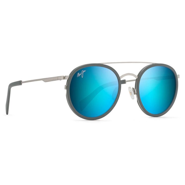 Maui Jim Sunglasses Even Keel Brushed Silver With Powder Blue Superthin Glass Blue Hawai Overview